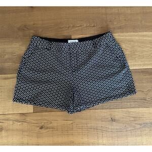Elle Black and White Floral Geometric Print Shorts Sz 12
